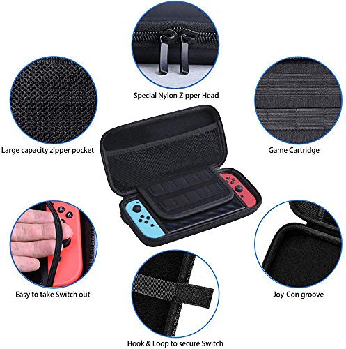 16 en 1 Kit de Accesorios para Nintendo Switch, Funda para Nintendo Switch, Funda Protectora de Silicona | Funda de Transparente | Protector de Pantalla | Tapas para Joystick | Soporte Ajustable