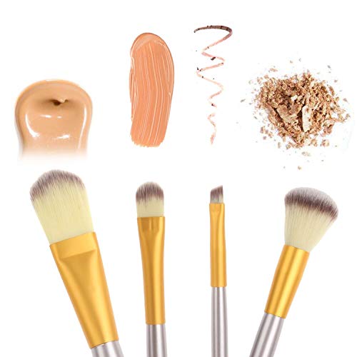 18 Piezas Pinceles de Maquillaje Juego de Pinceles de Maquillaje con Estuche de Viaje Mango de Madera Cepillo Kabuki de Fibra Sintética Para Base de Maquillaje Rubor Sombra de Ojos Poder Facial