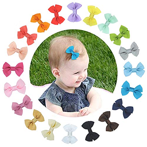 20 Piezas bebé niña Lazos para el pelo Boutique cinta, Multicolor Clips para adolescentes Niños Amigos