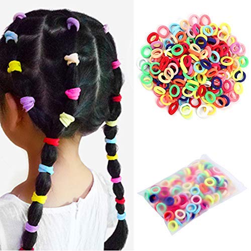 200 Piezas gomas pelo niña pequeñas de Pelo Coloridas para Niñas Mini Bandas de Goma Elásticas para el Cabello para Bebés Coleteros