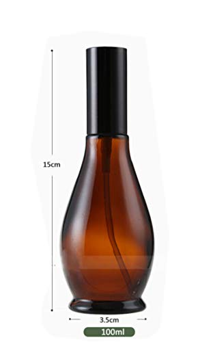 3 botellas de cristal de ámbar vacías de 100 ml con tapa negra, cosméticos, perfumes, cremas, lociones, bálsamos labiales, contenedor de almacenamiento de aceites esenciales