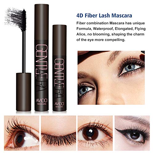 4D Silk Fiber Eyelash Mascara, 4D Mascara, 4D Máscara de Pestañas de Fibra de Seda, Larga duración, sin arrugas, sin manchas, más larga, más gruesa, Negra