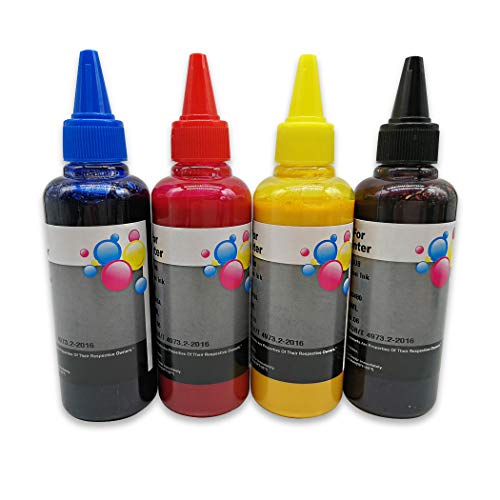 4x100ML Tinta de sublimación Compatible con 29XL 27XL 34XL 35XL 33XL 16XL 18XL T1816, Transferencia con Prensa de Calor en Tazas Placas Poliéster Camisas Estuches telefónicos Crafts keyrings etc.