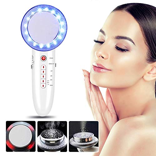 6 En 1 Ultrasonidos Belleza Cuerpo Facial Adelgazar Máquina de Iones Galvánicos LED Eliminar Celulitis Masajeador Radiofrecuencia Facial Corporal Reafirmante Piel Para adelgazamiento de cuerpo(EU)