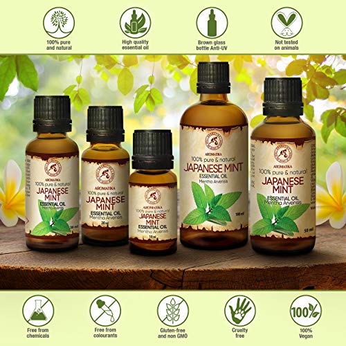 Aceite de Menta 30ml - Mentha Arvensis - Aceite Esencial de Menta Japonesa para Aromaterapia - Difusor de Aroma - Lámpara de Fragancia - Baño - Mejor para Belleza - 100% Puro y Natural