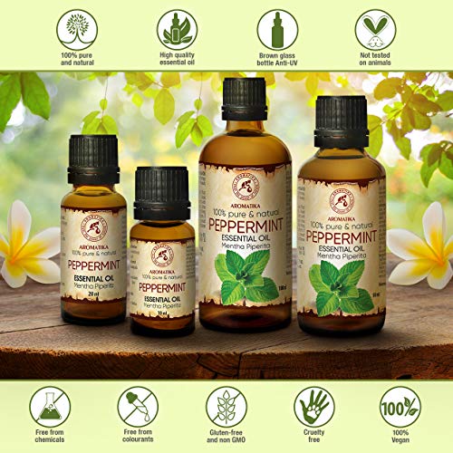 Aceite Esencial de Menta 50ml - Mentha Piperita - India - Aceite Menta para Buen Descanso - Alivio del Estrés - Sauna - Cuidado Corporal - Relajación - Spa - Difusor Aromático - Lámpara de Aroma