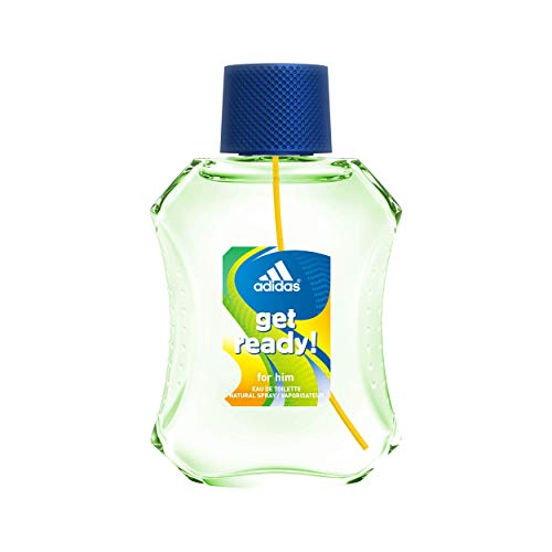 Adidas Get Ready! Set para Hombre, Contiene: Neceser Adidas + Get Ready! Eau de Toilette 50 ml + Get Ready! Body Hair Face 3 in 1 Shower Gel 250 ml