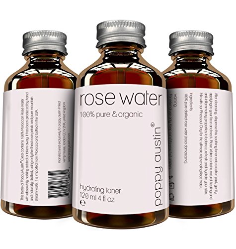 Agua de Rosa Pura Tónico Facial - Vegano, Cruelty-Free, Tónico Para la Piel Orgánico - Fabricado a Mano y de Origen Responsable - La Mejor, Triple Purificada, Agua de Rosas Marroquí, 120ml