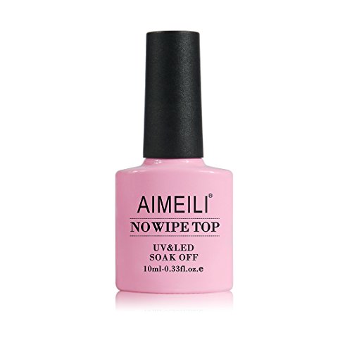 AIMEILI No Wipe Top Coat Esmalte Semipermanente De Uñas Soak Off UV LED Uñas De Gel Capa Superior 10ml