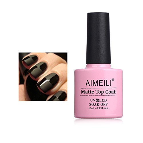 AIMEILI Top Coat Mate Esmalte Semipermanente De Uñas Soak Off UV LED Uñas De Gel - No Wipe Matte Capa Superior 10ml