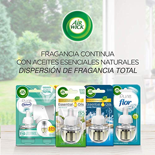 Air Wick Eléctrico - Recambios de ambientador automático eléctrico, esencia para casa con aroma a Lirio de Luna y Satén de Seda - pack de 6