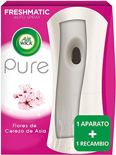 Air Wick Freshmatic - Aparato y recambio de Ambientador Spray Automático, Esencia para Casa con Aroma a Flores de Cerezo de Asia , 1 Aparato + 1 Recambio