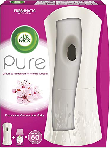 Air Wick Freshmatic - Aparato y recambio de Ambientador Spray Automático, Esencia para Casa con Aroma a Flores de Cerezo de Asia , 1 Aparato + 1 Recambio