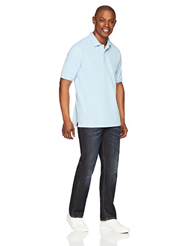 Amazon Essentials Cotton Pique Polo Shirt, Azul Claro, L