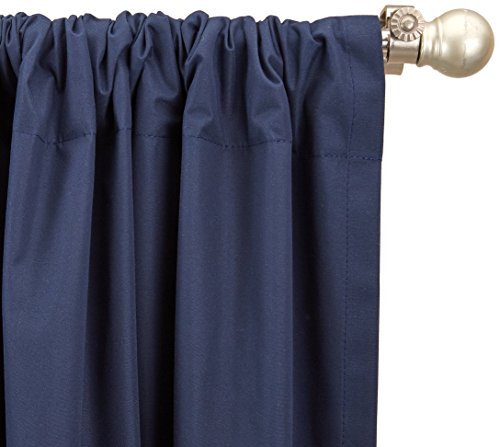 AmazonBasics - Cortinas opacas con aislamiento térmico y alzapaños, 1 unidad, 135 x 244 cm, Azul marino