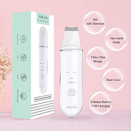 ANLAN Peeling Ultrasónico Facial Skin Scrubber Exfoliación Facial Ultrasónica Limpiador de Poros para Limpieza Facial y Cuidado Facial