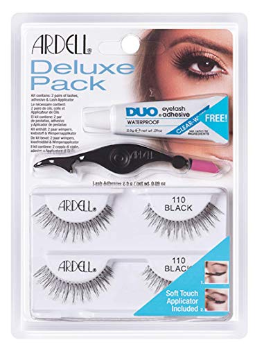 Ardell Deluxe Pack 110 Black - Lote de pestañas postizas, 2 pares