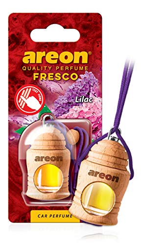 Areon Fresco Ambientador Coche Lila Casa Flor Olor Perfume Liquido Botella Madera Colgante Púrpura Oficina 3D 4ml ( Lilac Pack de 1 )