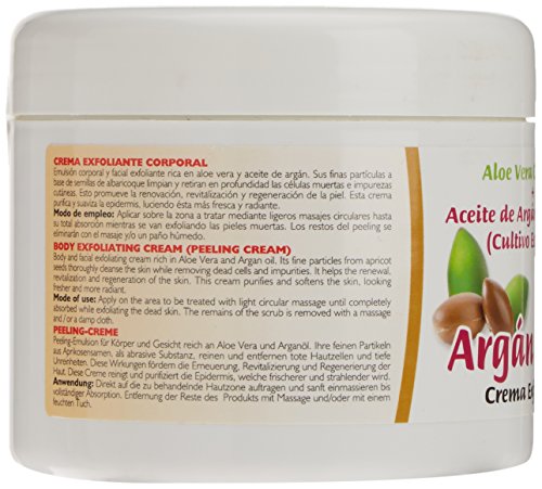 Argan-Aloe 70250 - Crema exfoliante corporal con aloe y argán, 500 ml