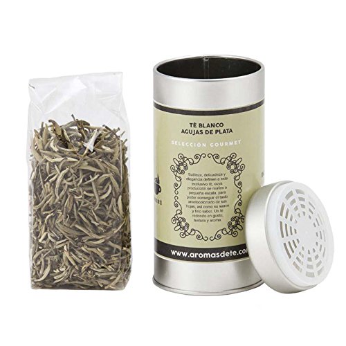 Aromas de Té - Té Blanco Agujas de Plata - Diurético - Con Propiedades Antioxidantes - Sabor Suave - Bajo en Teína -Té Blanco Ecológico y Artesanal - 40 gr.