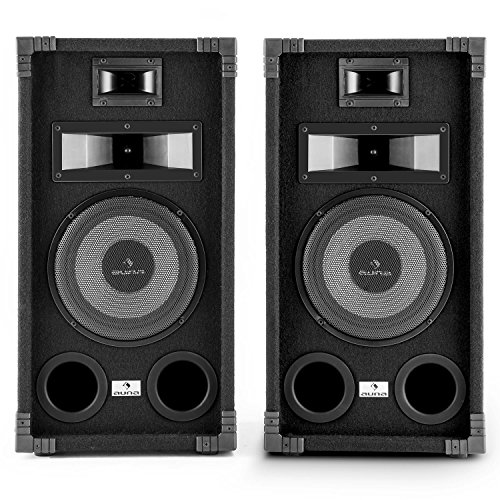 Auna PA-800 400W Negro Altavoz - Altavoces (De 3 vías, 2.0 Canales, 400 W, 90-20000 Hz, 3,2 ?, Negro)