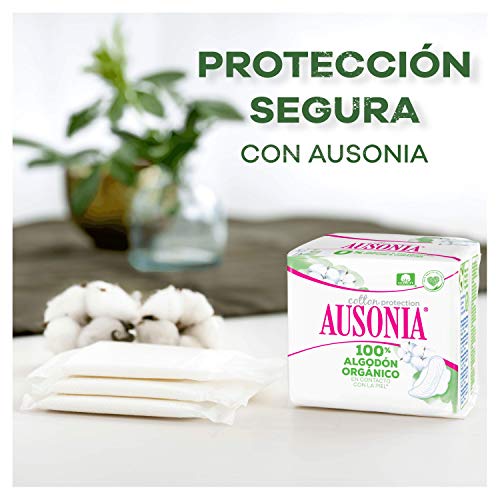 Ausonia Cotton Protection Noche (tamaño 3) Compresas Con Alas, 9, Capa Superior De Algodón 100 % Orgánico