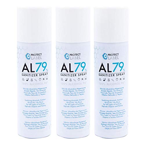 Autolabel Hidroalcohol Spray 3 x 500ml. Higienizante Manos y Superficies 79% Alcohol Aerosol Hidroalcohólico