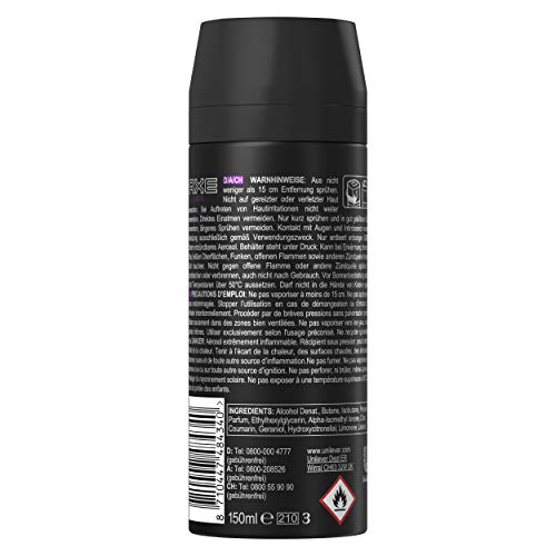 Axe Axe Excite - Spray corporal sin sales de aluminio, 150 ml