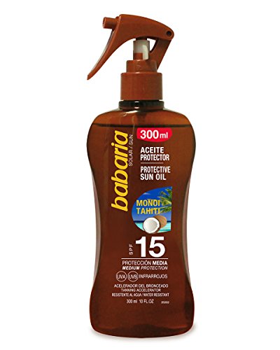 Babaria Monoi Tahiti Pistola Aceite Protector Solar SPF15-300 ml (8410412000604)