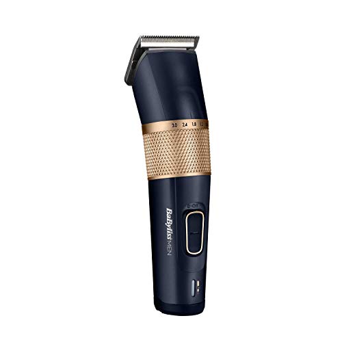 BaByliss MEN E986E Cortapelos Profesional Lithium Power, Cuchillas XL 45mm de Carbotitanio, uso Con/Sin cable, Batería de Litio, 160 min autonomía, carga rápida 20 min, 8 guías de corte de 0,6 a 28 mm