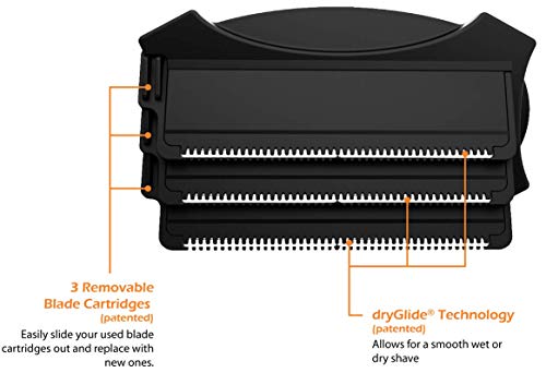 BAKBLADE Back Shaver 2.0 ELITE Depilación para Hombres y Afeitadora Corporal (DIY) no se Requiere Crema Preparación Afeitado en Húmedo o en Seco sin Dolor, 2x cuchillas de afeitar desechables