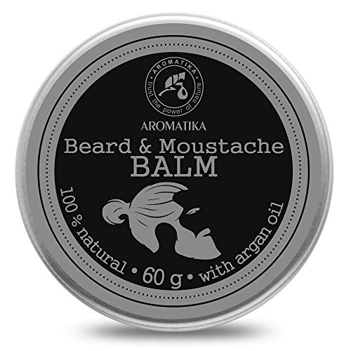 Bálsamo Barba 60g con Natural Aceite de Almendras - Argan - Jojoba - Cacao - Sándalo - Bergamota - Beneficios para la Barba y Bigote - Cuidado de la Piel - Beard Oils