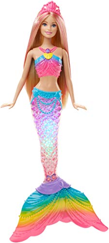 Barbie Dreamtopia, muñeca Sirena Luces de Arcoíris, regalo para niñas y niños 3-9 años (Mattel DHC40) , color/modelo surtido