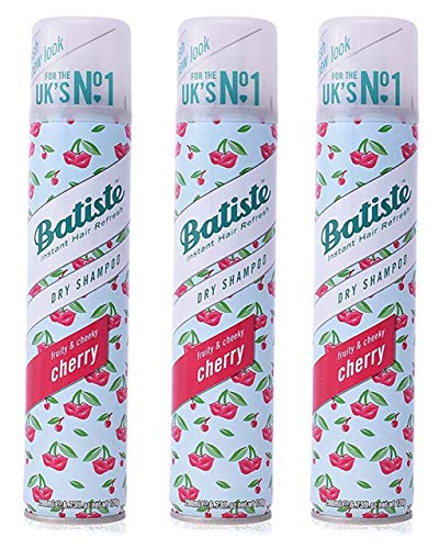 Batiste Champú en Seco Cherry - con una fragancia de frutas y bayas de verano - Pelo con aspecto limpio y fresco - Spray 3 x 200ml