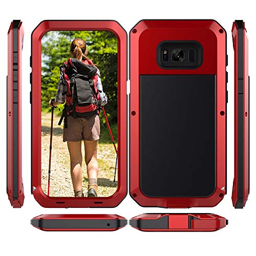 Beeasy Funda Samsung Galaxy S8,Antigolpes Rígida Robusta Antigravedad Carcasa Resistente al Impacto Militar Duradera Blindada Case Fuerte de Seguridad al Aire Libre Cover,Rojo