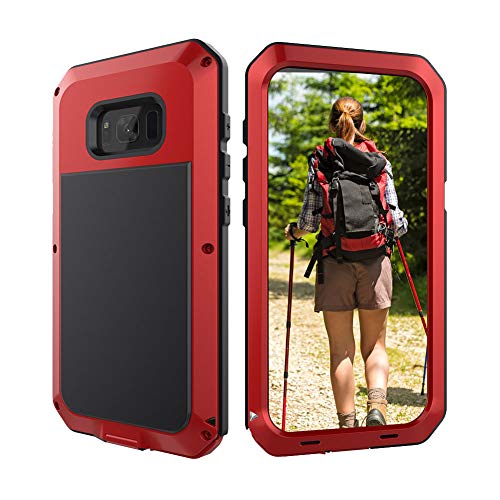 Beeasy Funda Samsung Galaxy S8,Antigolpes Rígida Robusta Antigravedad Carcasa Resistente al Impacto Militar Duradera Blindada Case Fuerte de Seguridad al Aire Libre Cover,Rojo