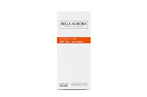 Bella Aurora Crema Facial Protector Solar Pre-Base Maquillaje Perfeccionadora SPF 50+ Anti-Manchas Protege y Repara No Comedogénico, 30 ml