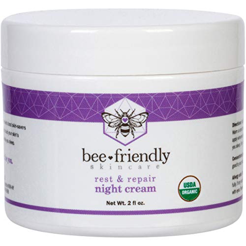 Best Night Cream 100% All Natural & 80% Organic Night Cream By BeeFriendly, Anti Wrinkle, Anti Aging, Deep Hydrating & Moisturizing Night Time Eye, Face, Neck & Decollete Cream for Men and Women by Bee Friendly Skincare