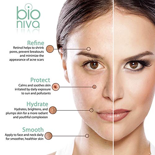 Bioniva Retinol Serum – Sistema de administración de liposoma con retinol, Vitamin C & ácido hialurónico botánico