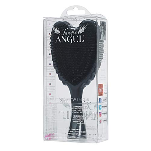 Black Tangle Angel - Cepillo para desenredado, diseño con alas de ángel