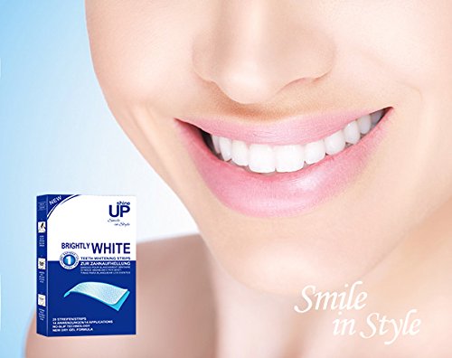 Blanqueador Dental - 28 shineUP Bandas Blanqueadoras Dientes Blanqueamiento de dientes tiras con avanzada tecnología antideslizante - Bright White-Strips Teeth Whitening Strips