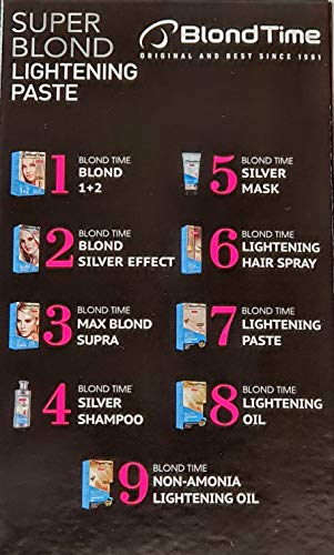 Blond Time Pasta Decolorante aclara hasta 6 tonos Sin Amoniaco Sin Polvo Sin Olor 120 ml