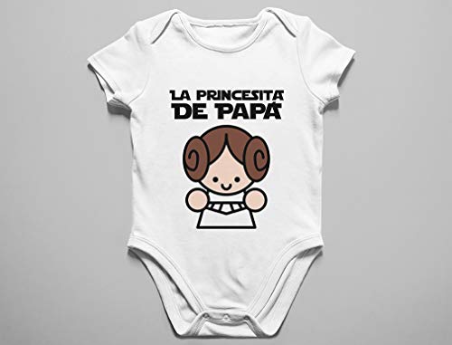 Body de Manga Corta para bebé Regalos Originales para Padres Primerizos - La Princesita de Papá 9-12 Mes Rosa