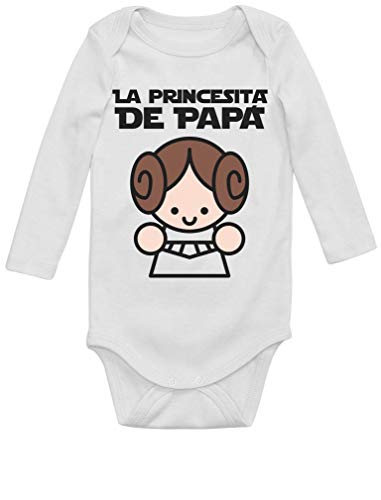 Body de Manga Larga para bebé Regalos Originales para Padres Primerizos - La Princesita de Papá 9-12 Mes Blanco