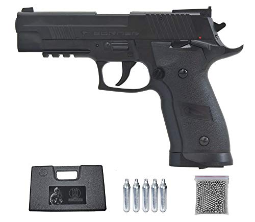 Borner Z122 | Pack Pistola de balines (perdigones Bolas de Acero BB's). Arma de Aire comprimido CO2 Calibre 4,5mm <3,5J