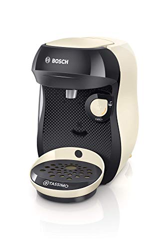 Bosch TAS1007 Tassimo Happy Cafetera de cápsulas, 1400 W, color vainilla y negro