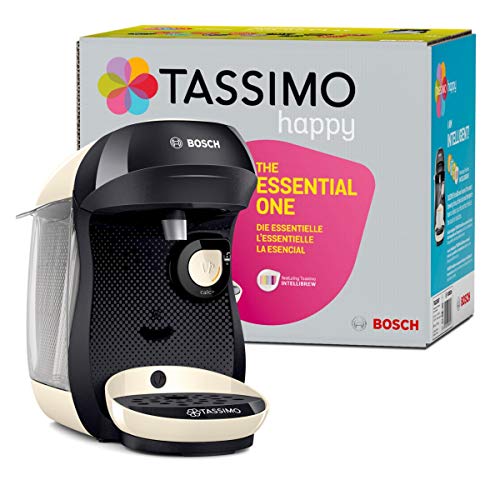 Bosch TAS1007 Tassimo Happy Cafetera de cápsulas, 1400 W, color vainilla y negro