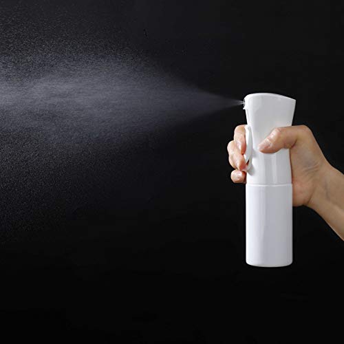 Botella Pulverizador Agua Peluqueria Fina Niebla Pulverizador Continuo Pulverizador Recargable Vacío spray Rizos pulverizar para Pelo Cara Plantas 300ML Blanco