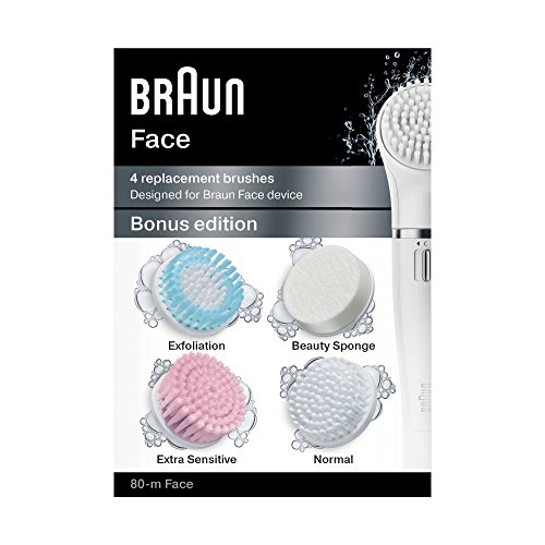 Braun Face - Cepillos de recambio para dispositivo de limpieza facial, 4 cepillos