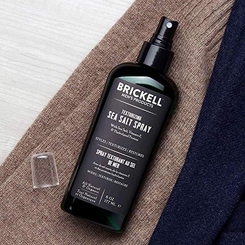 Brickell Spray de sal Marina Texturizante para Hombres, Natural y Orgánico, Sin Alcohol, Levanta y Texturiza el Cabello para un Estilo de Cabello de Playa o Surfista (177 ml)